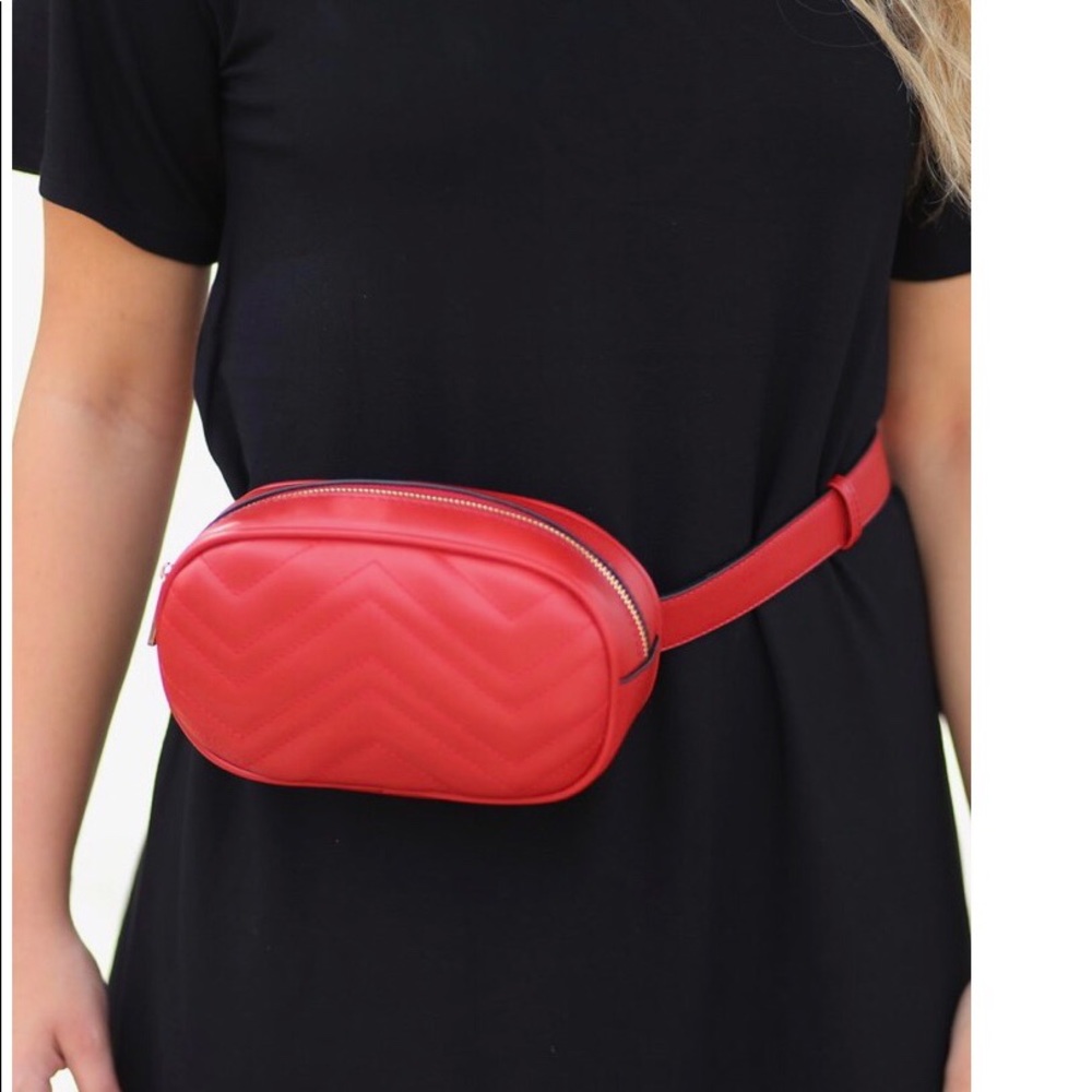 Red fanny pack Boston belt bag